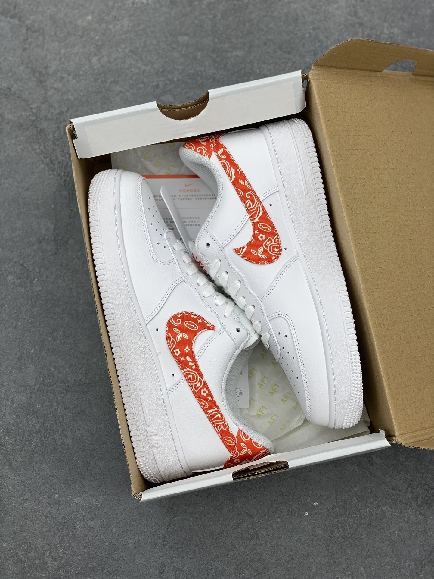 Nike Air Force 1 Low Red White Paisley Casual Sneakers - Iconic Style 10 i1678569485 9561 8