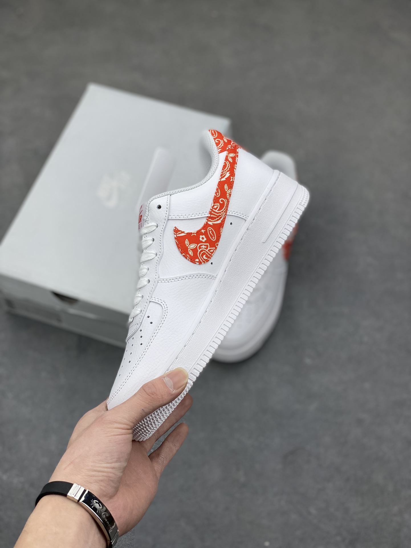 Nike Air Force 1 Low Red White Paisley Casual Sneakers - Iconic Style 4 i1678569485 9696 2