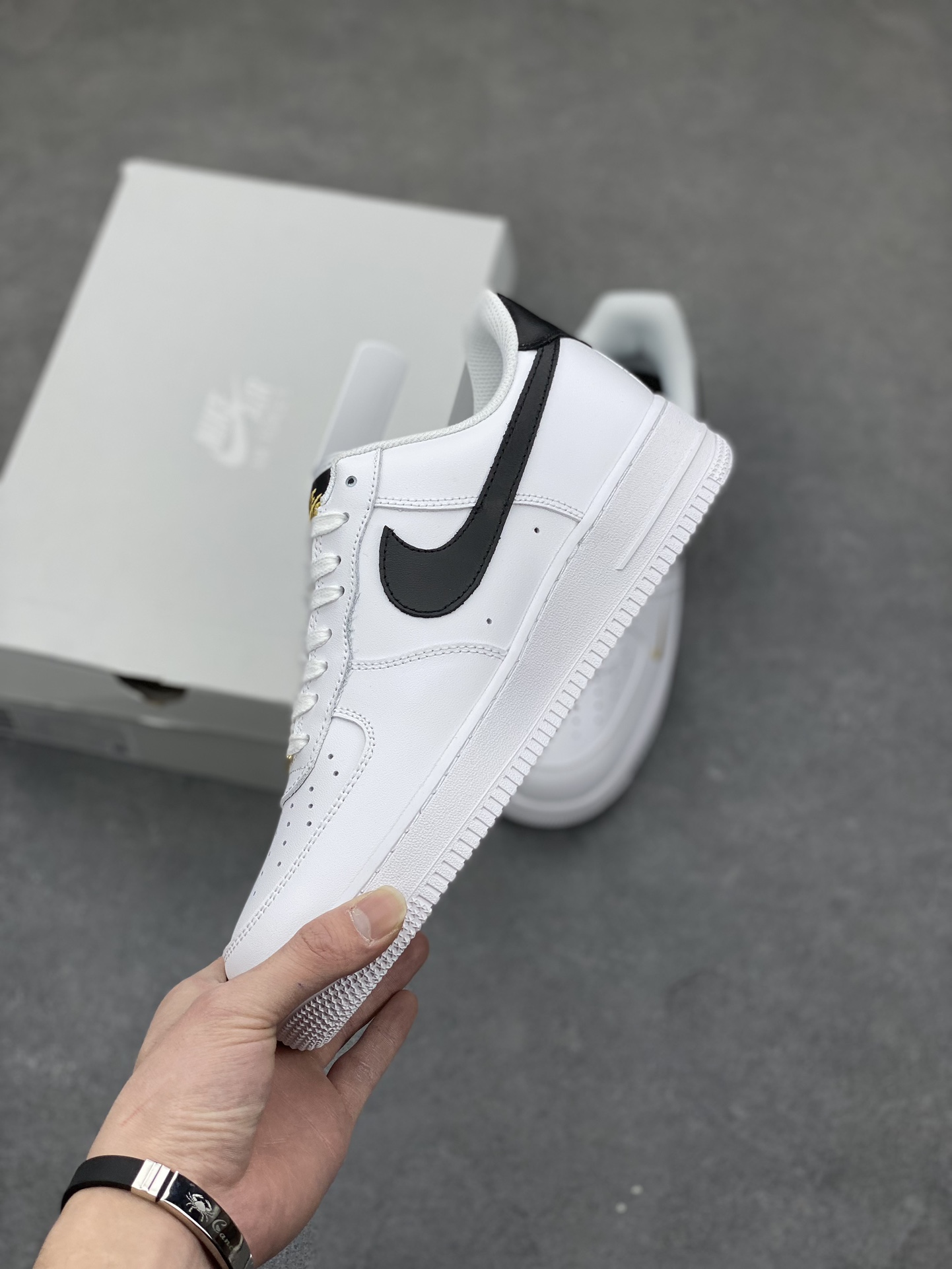Nike Air Force 1 Low Premium White Black Khaki Jewel Swoosh Sneakers 4 i1678569825 540 2