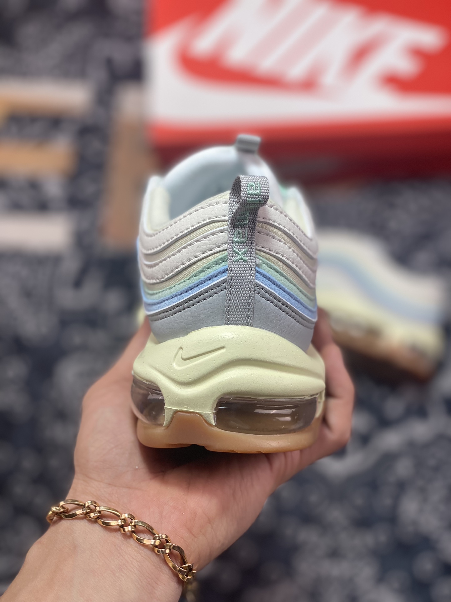 Nike Air Max 97”Certified Fresh”复古气垫百搭慢跑鞋“浅灰仙蓝绿”DX5766-131