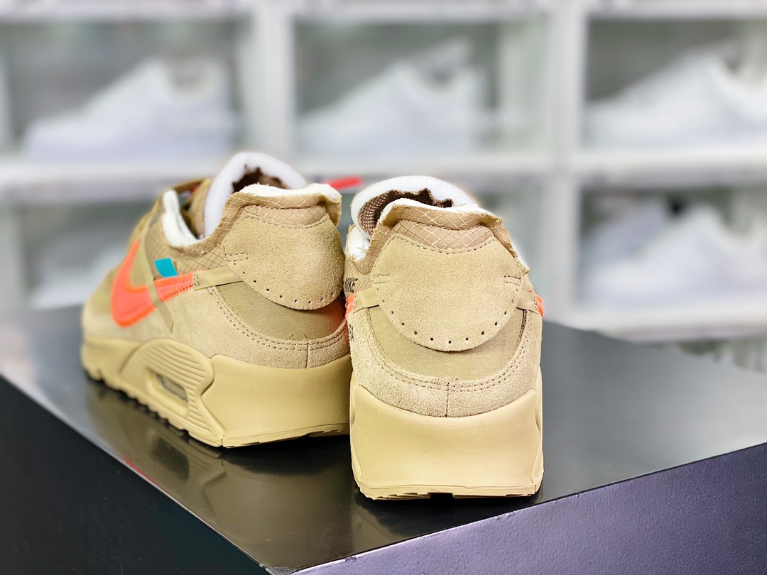 350 Off-White x 【Nike】 Air Max 90 ” Desert Ore” 慢跑鞋“OW沙漠矿石黄橘绿”AA7293-200