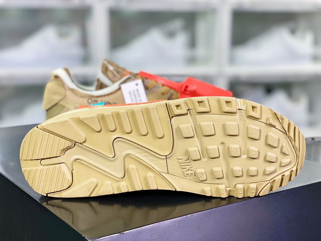 350 Off-White x 【Nike】 Air Max 90 ” Desert Ore” 慢跑鞋“OW沙漠矿石黄橘绿”AA7293-200