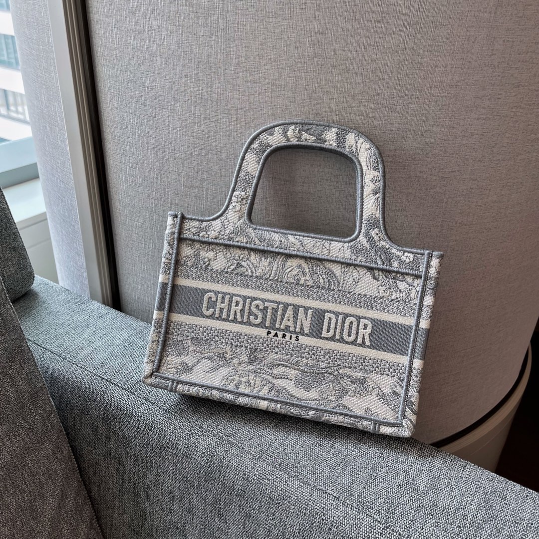 Dior Book Tote Handbags Tote Bags High Quality Designer Replica
 Grey Mini