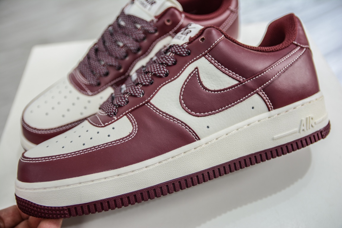 220 春季爆款 Nike Air Force 1 Low ’07 米酒红马克线 满天星配色 JH6969-281