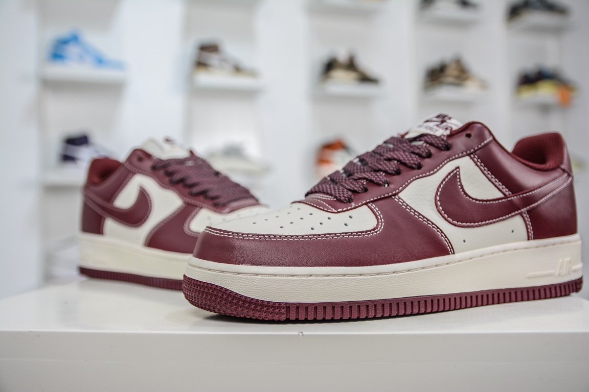 220 春季爆款 Nike Air Force 1 Low ’07 米酒红马克线 满天星配色 JH6969-281