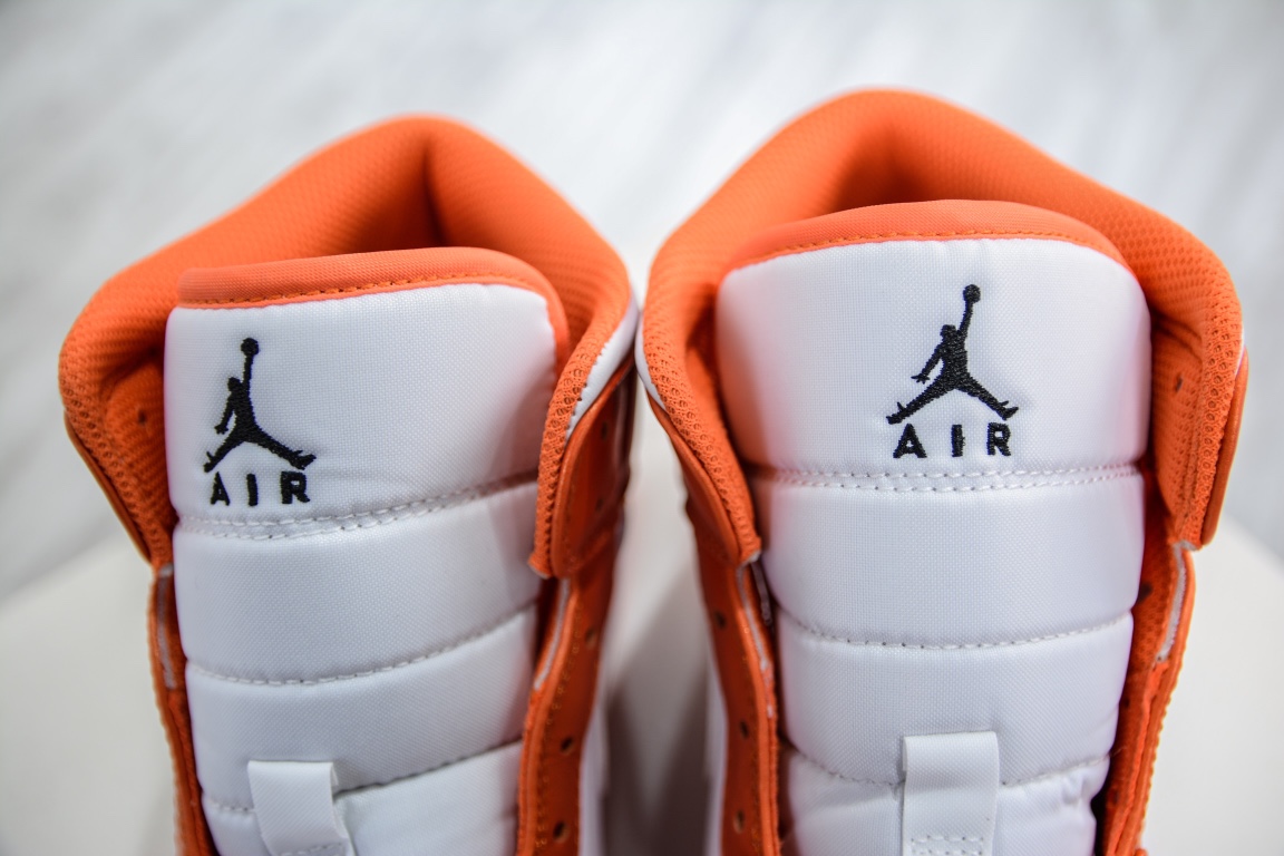 Air Jordan 1 Mid white orange buckle pure original series DM3531-800