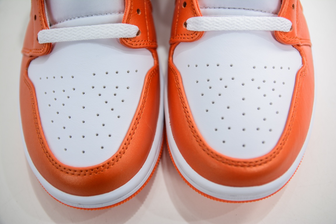 Air Jordan 1 Mid white orange buckle pure original series DM3531-800