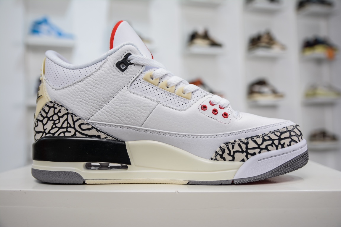 300 外贸版 Nike Air Jordan 3 Retro ”White Cement Reimagined” AJ3 白灰配色 DN3707-100