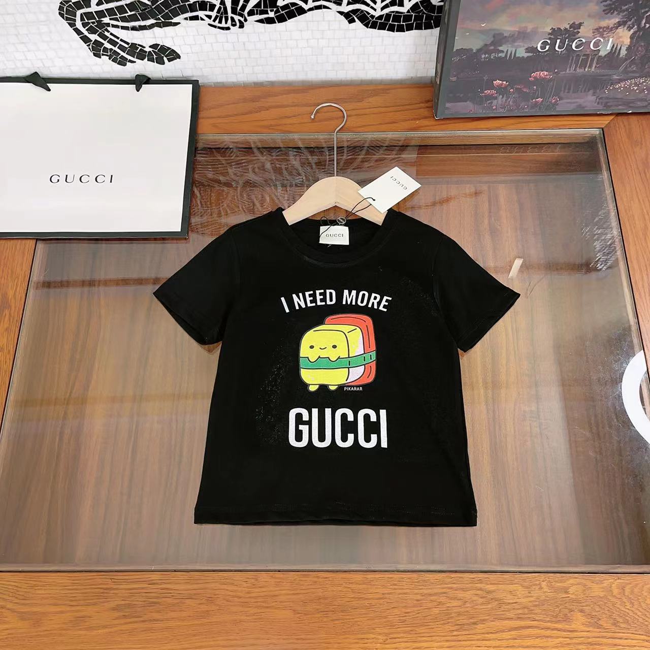 Gucci Clothing T-Shirt Kids Unisex Combed Cotton Summer Collection Short Sleeve