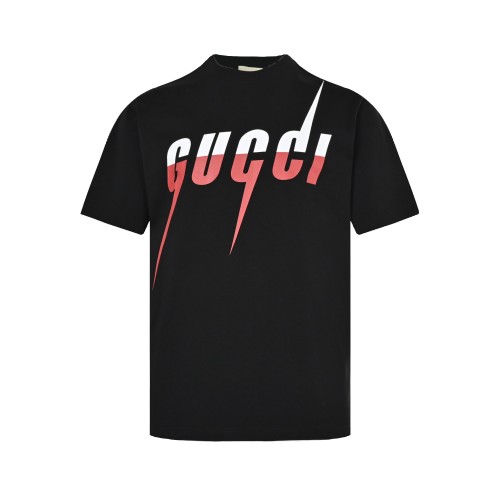 Gucci 19SS Lightning Logo Print Short Sleeve T-Shirt, Premium Cotton 1 Gucci 19SS Lightning Logo Print Short Sleeve T-Shirt, Premium Cotton