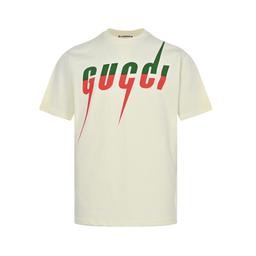 Gucci 19SS Lightning Logo Print Short Sleeve T-Shirt, Premium Cotton Blend 1 Gucci 19SS Lightning Logo Print Short Sleeve T-Shirt, Premium Cotton Blend