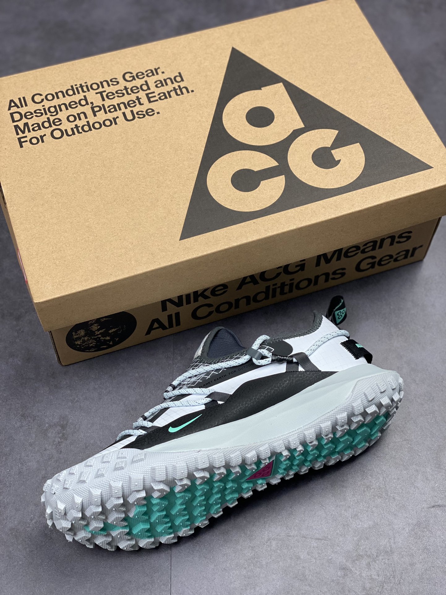 210 Nike ACG Mountain Fly Low GORE-TEX 户外登山运动鞋/白黑灰 DO9334-100