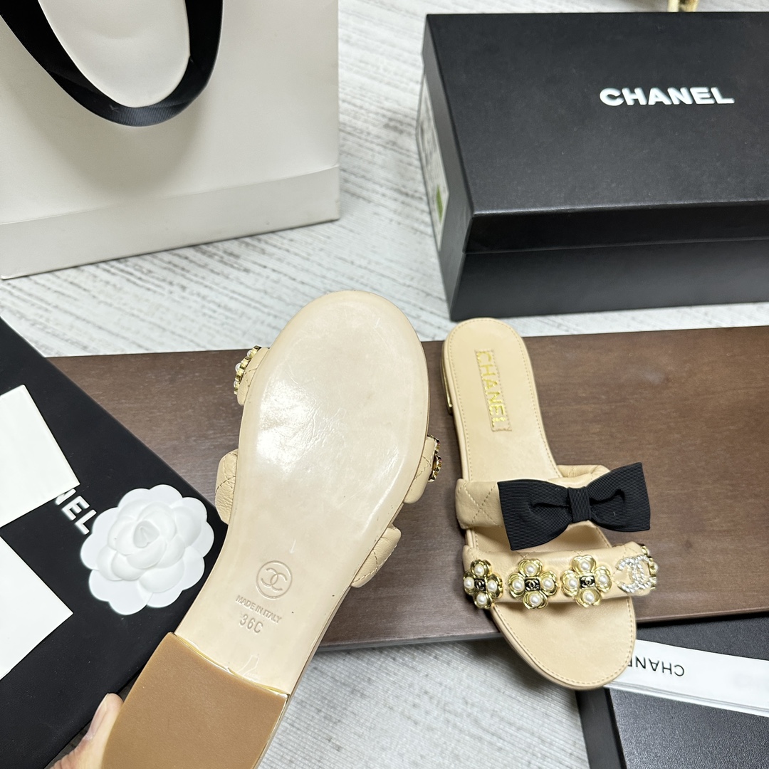 Chanel21ss小香花朵拖鞋顶级