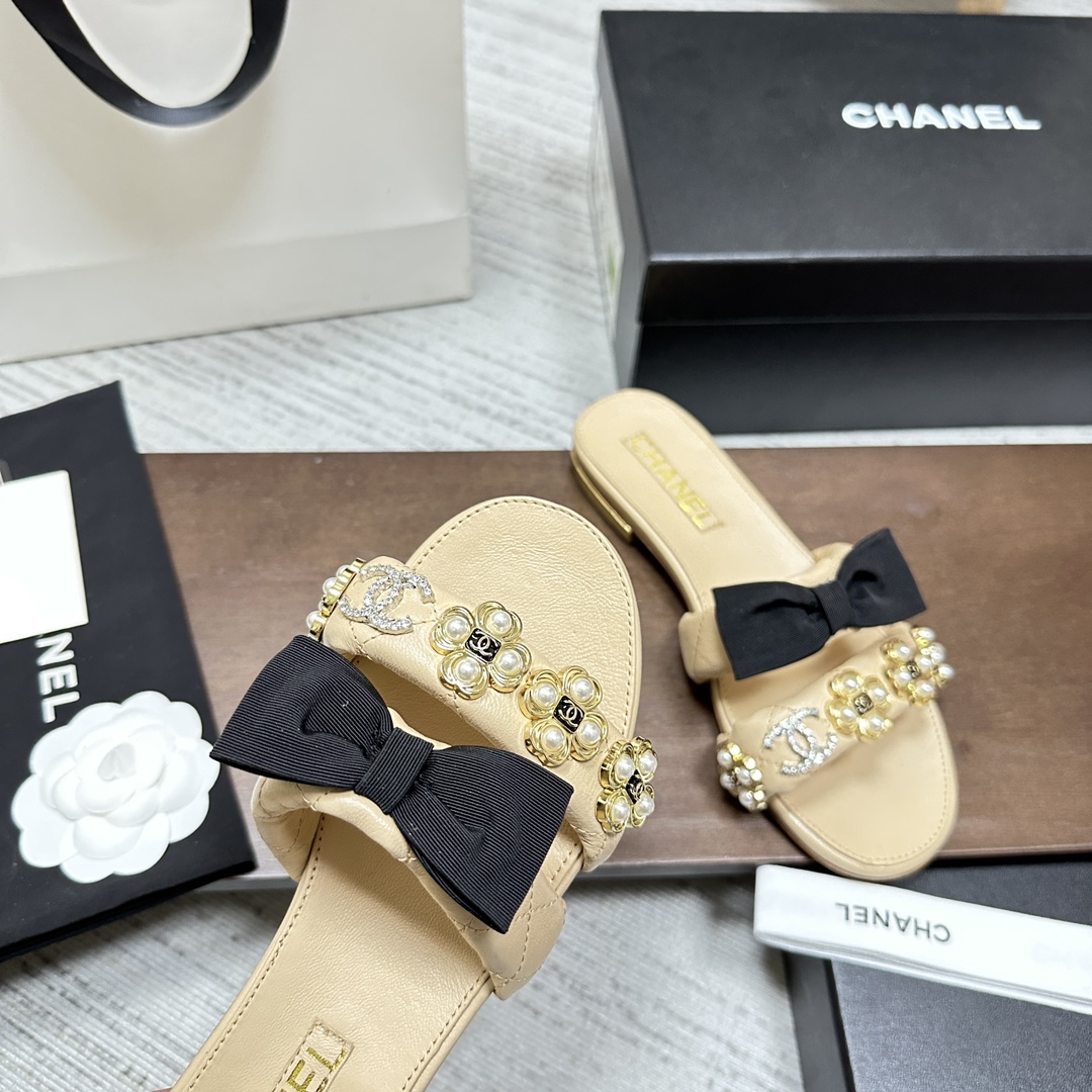 Chanel21ss小香花朵拖鞋顶级