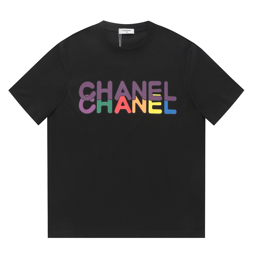 CHA* 2023 nueva primavera/verano, tela de algodón puro de doble hilo 260g personalizada, logo de letras superpuestas im…