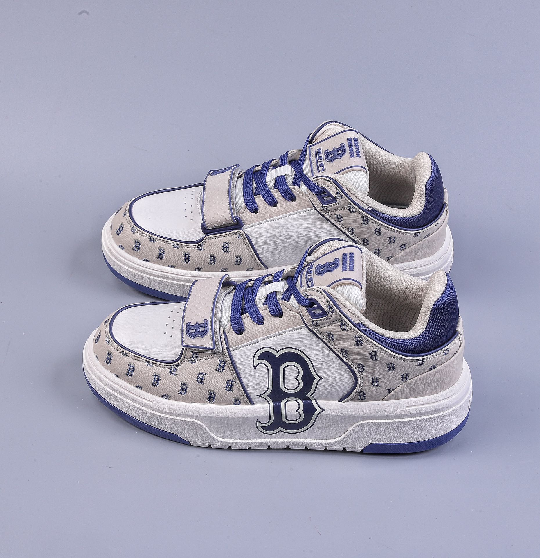 MLB B letter printed Velcro low-top wheat quin thick bottom Xiaohongshu hot style