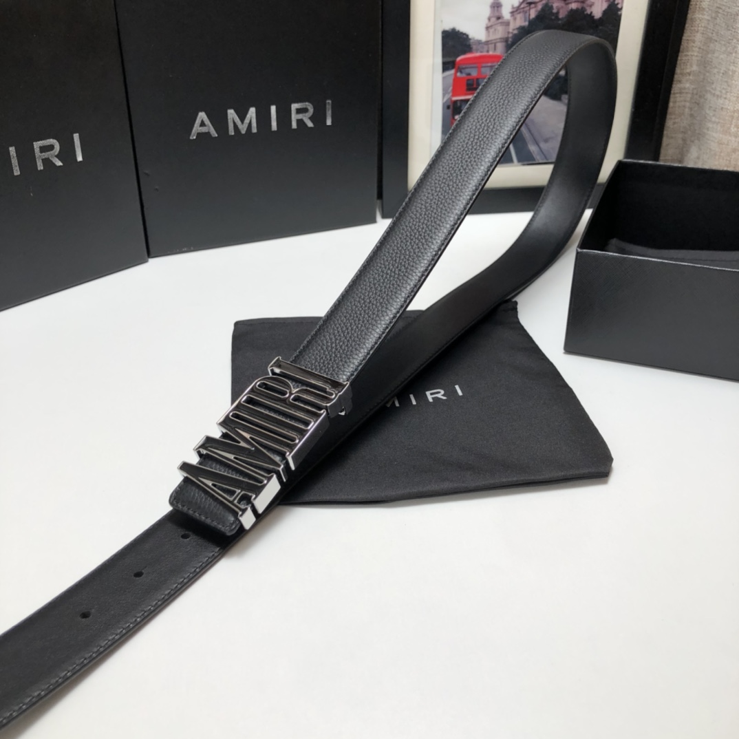 AMIRI最新网红爆款双面牛皮皮带配