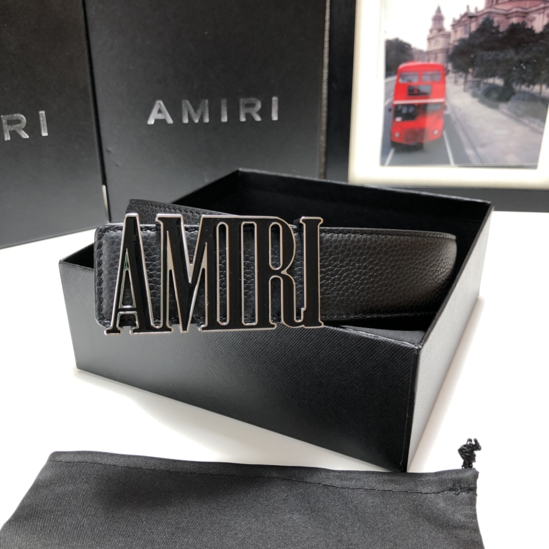AMIRI最新网红爆款双面牛皮皮带配