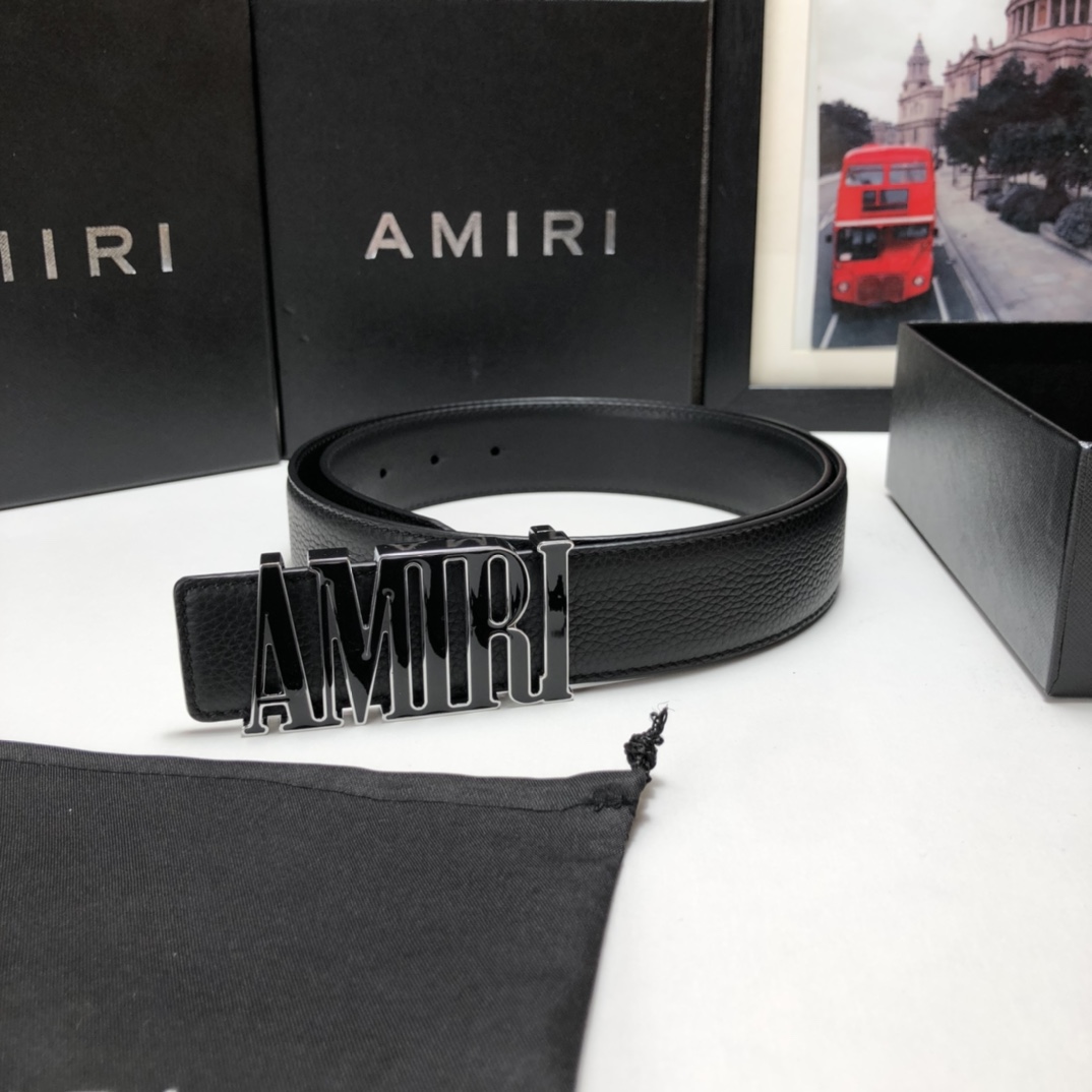 AMIRI最新网红爆款双面牛皮皮带配
