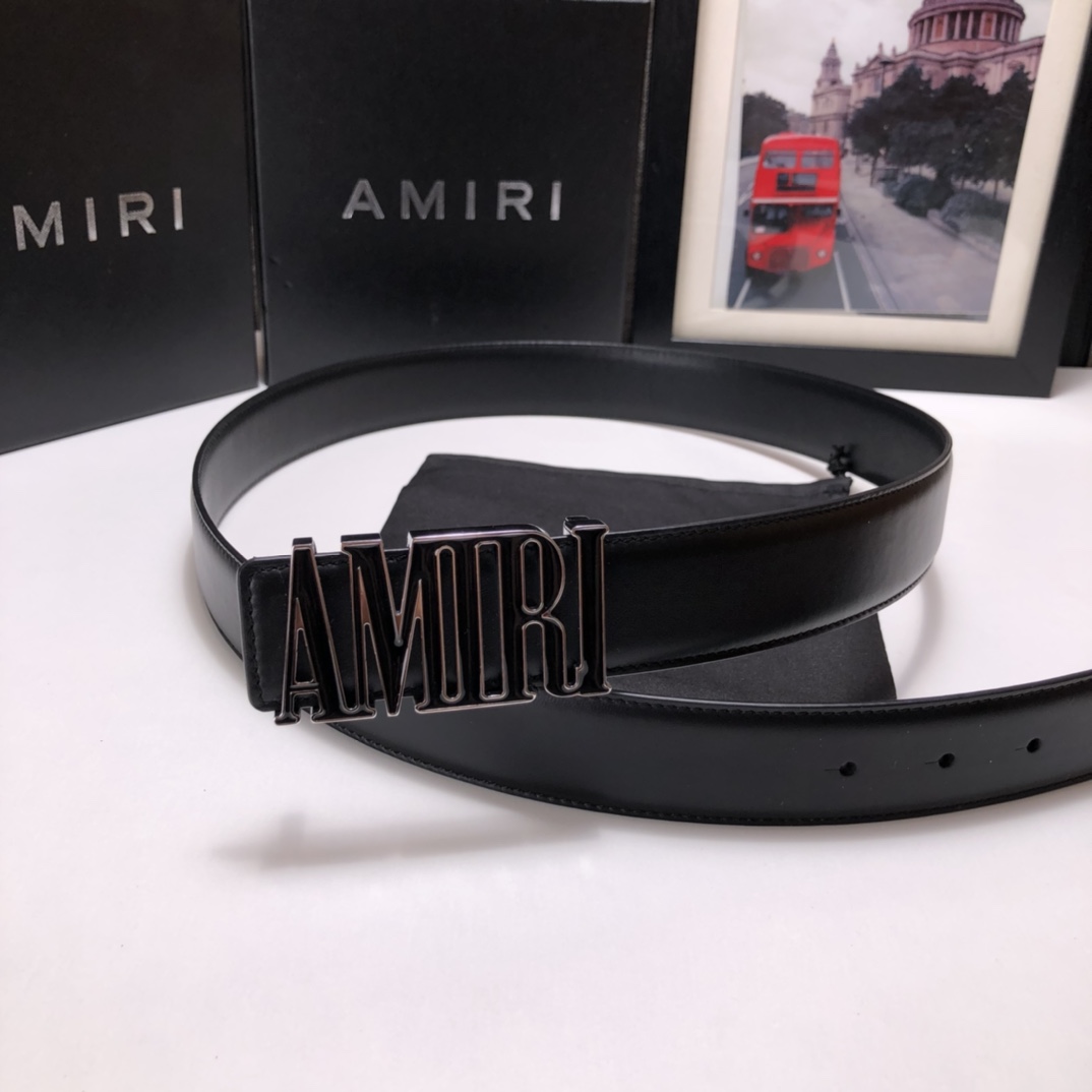 AMIRI最新网红爆款双面牛皮皮带配