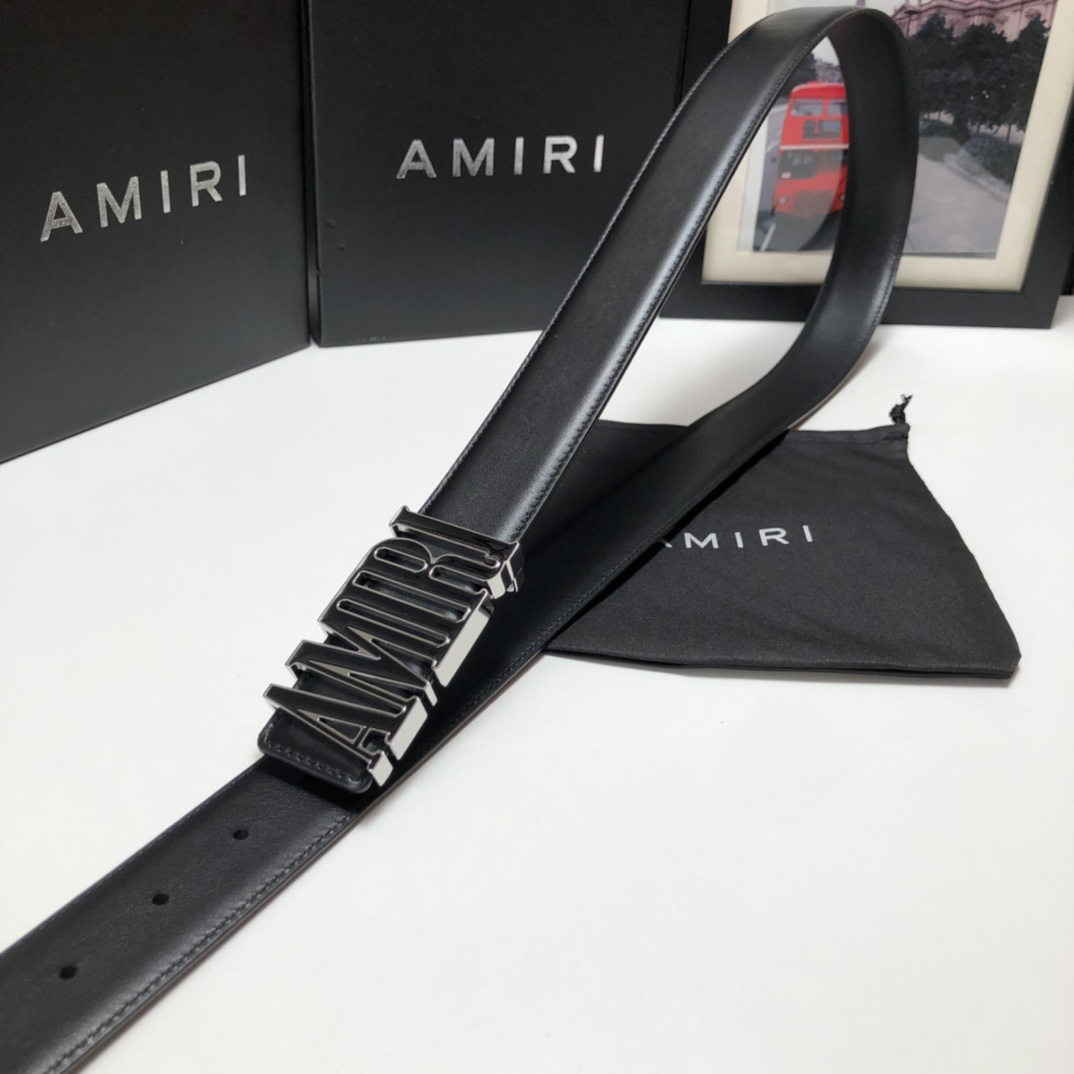 AMIRI最新网红爆款双面牛皮皮带配