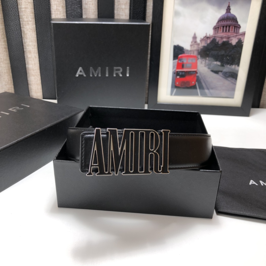 AMIRI最新网红爆款双面牛皮皮带配