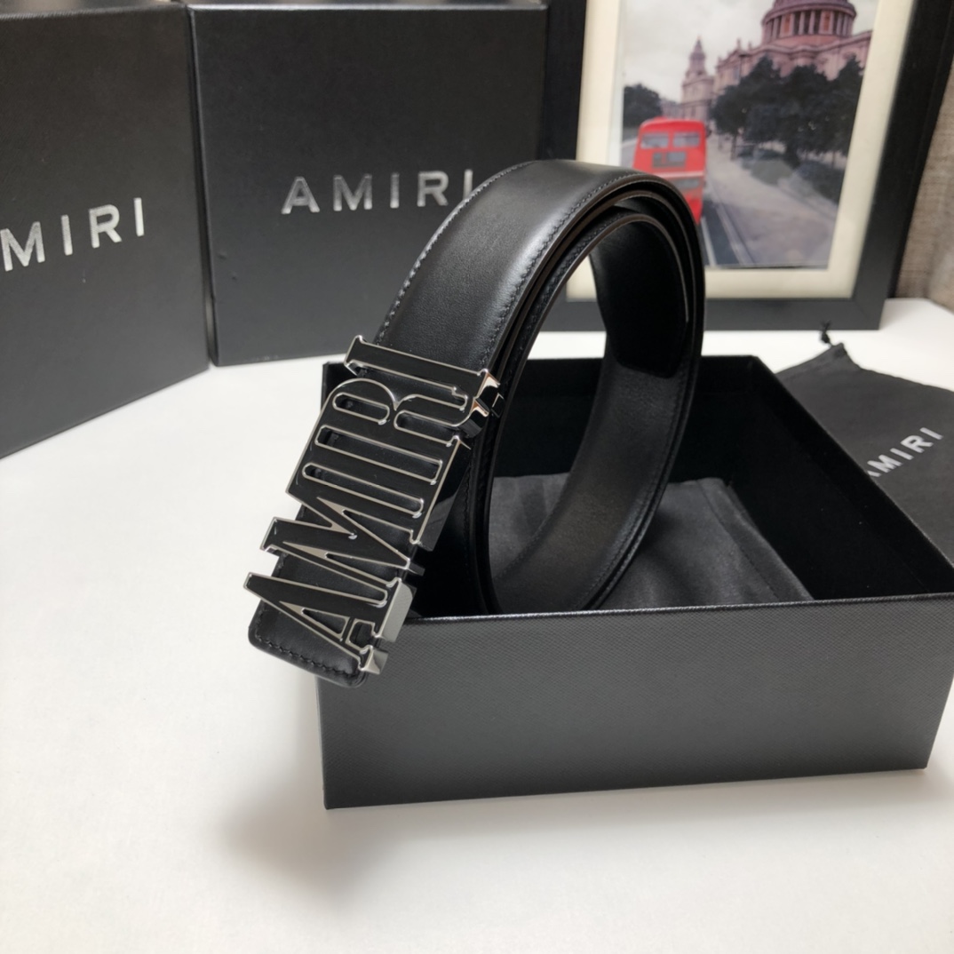 AMIRI最新网红爆款双面牛皮皮带配