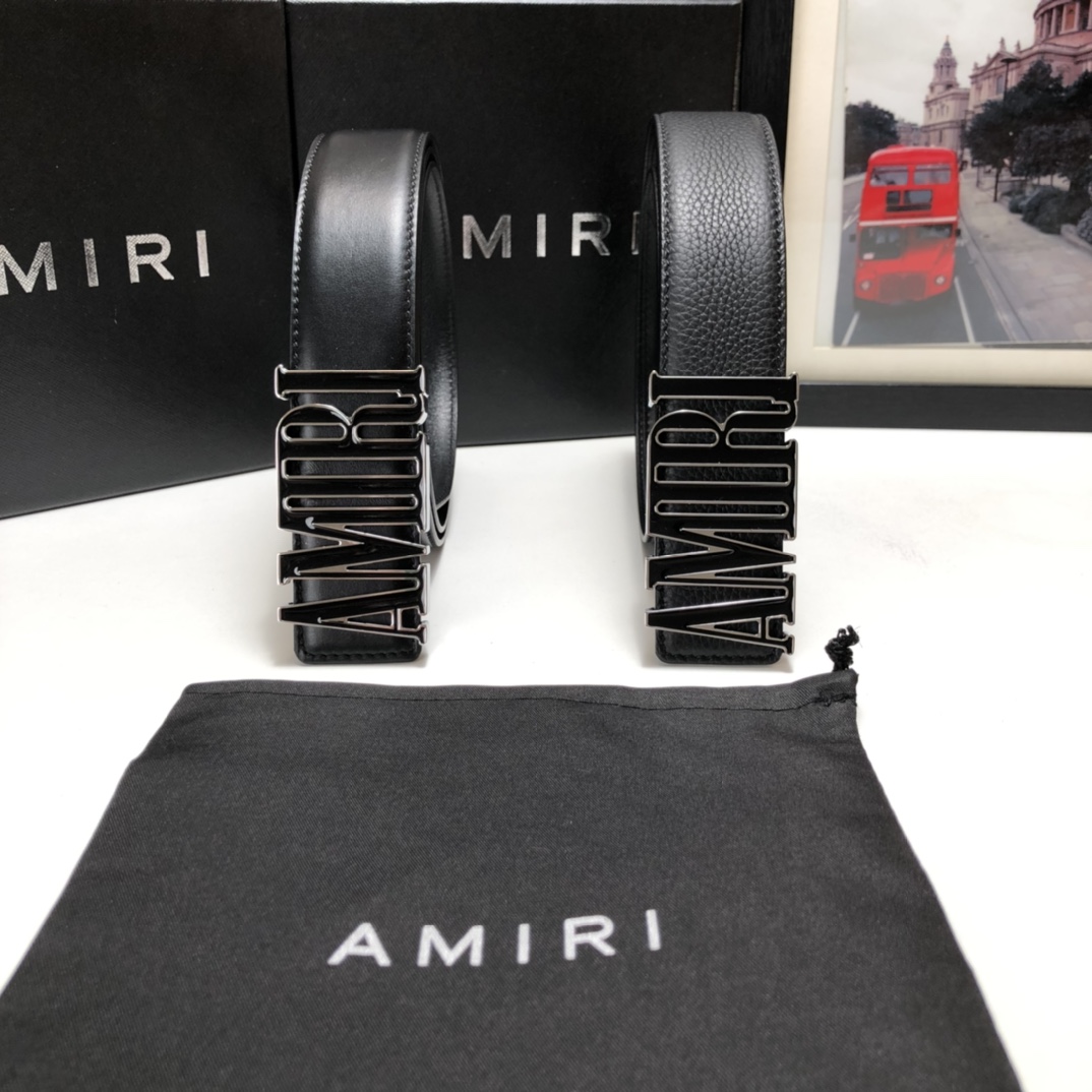 AMIRI最新网红爆款双面牛皮皮带配