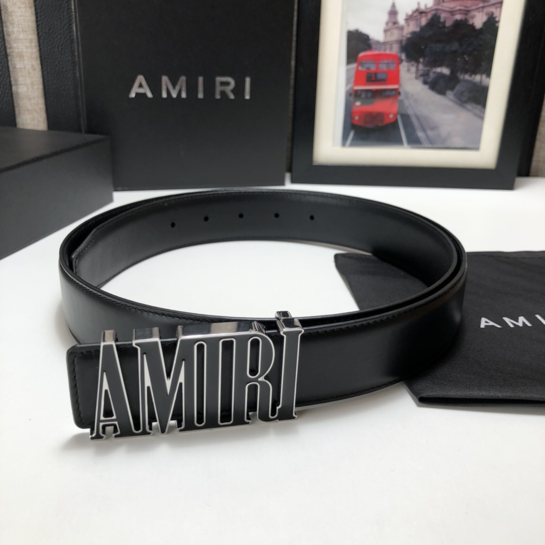 AMIRI最新网红爆款双面牛皮皮带配