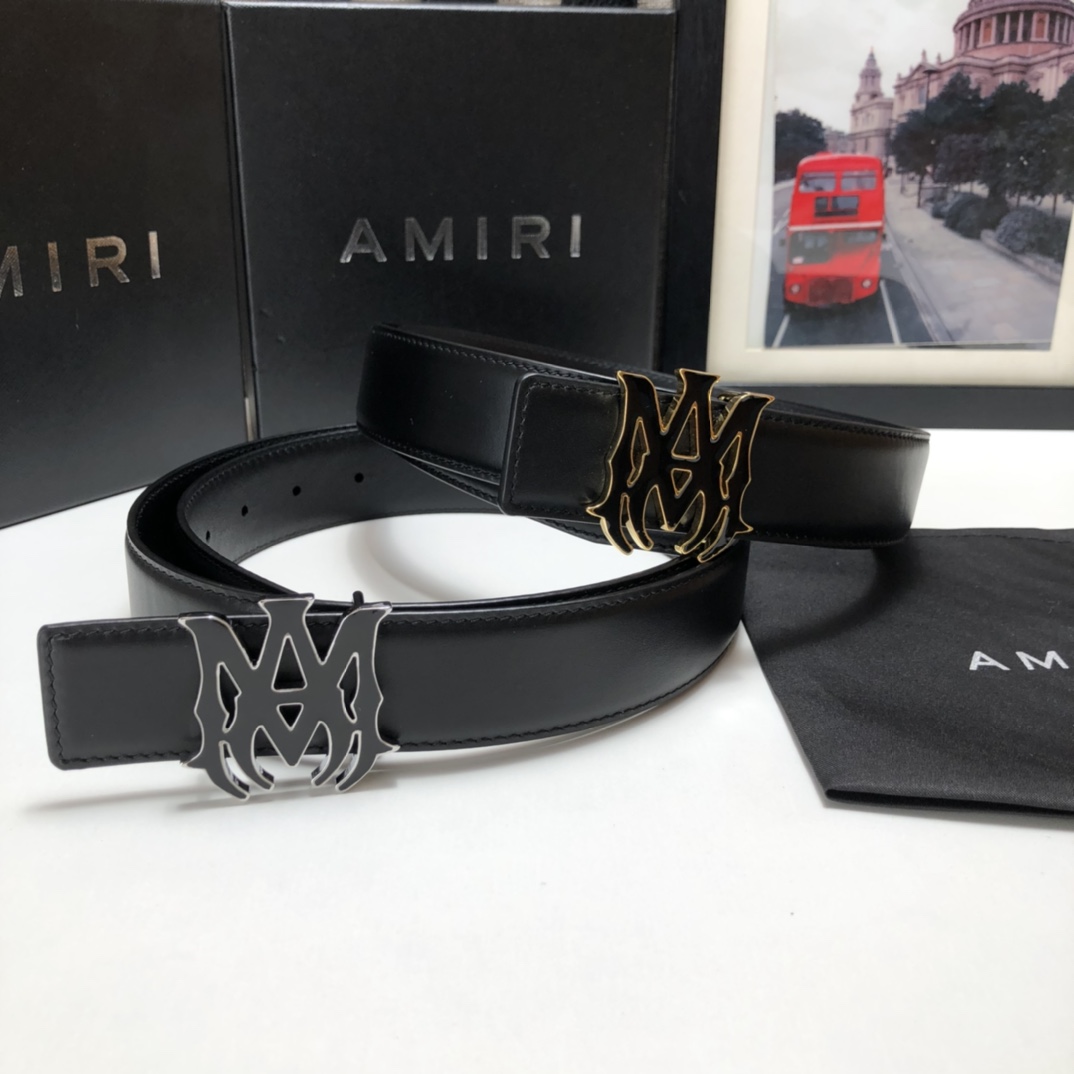 AMIRI最新网红爆款双面牛皮皮带配
