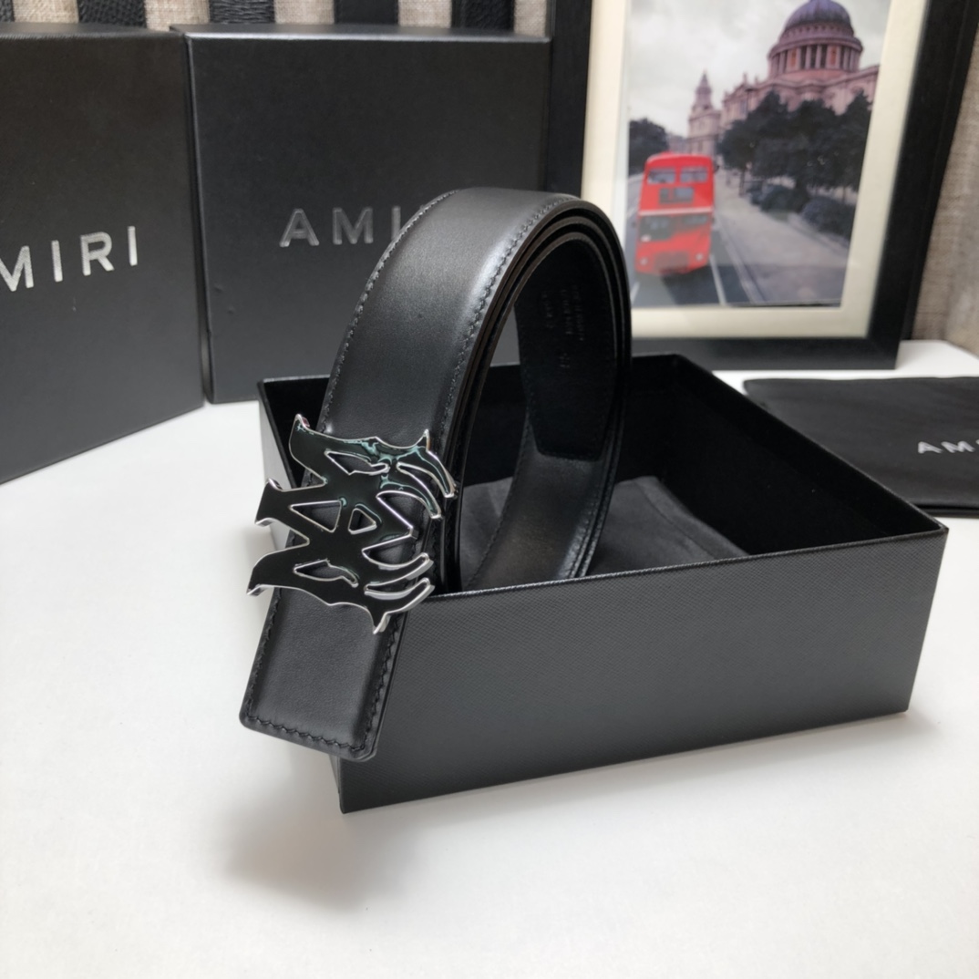 AMIRI最新网红爆款双面牛皮皮带配