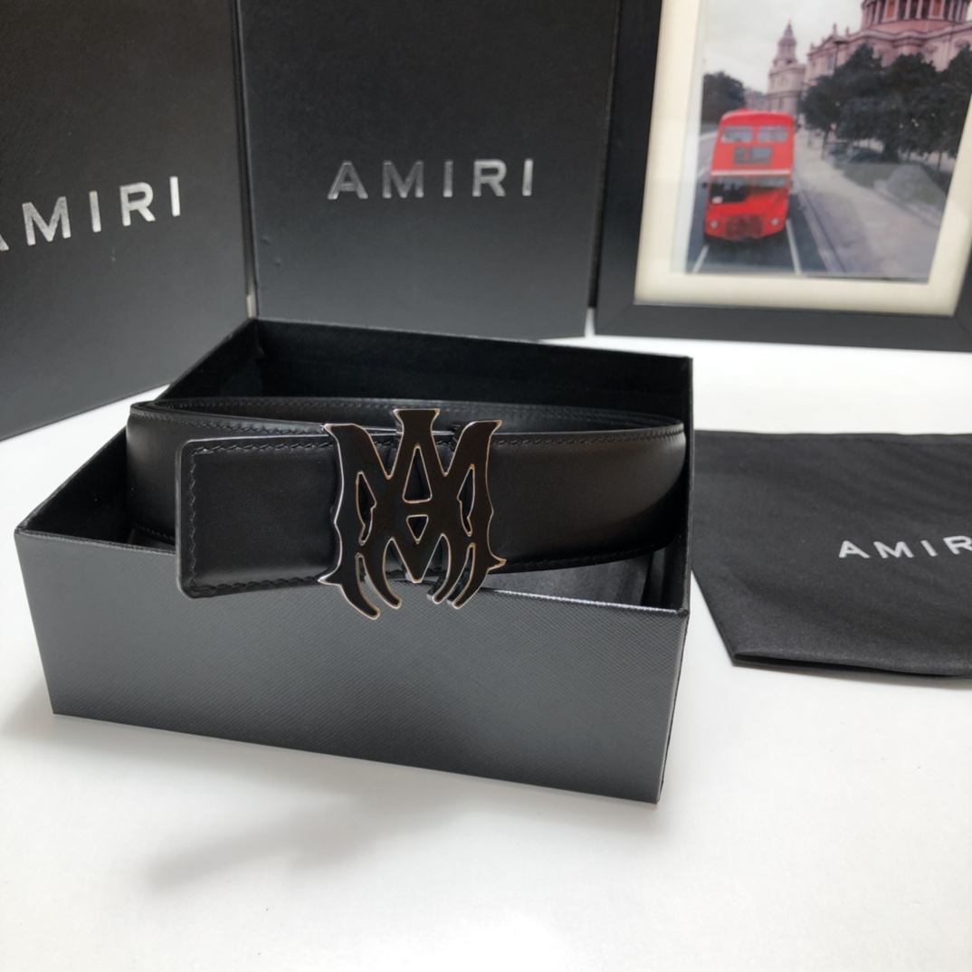 AMIRI最新网红爆款双面牛皮皮带配