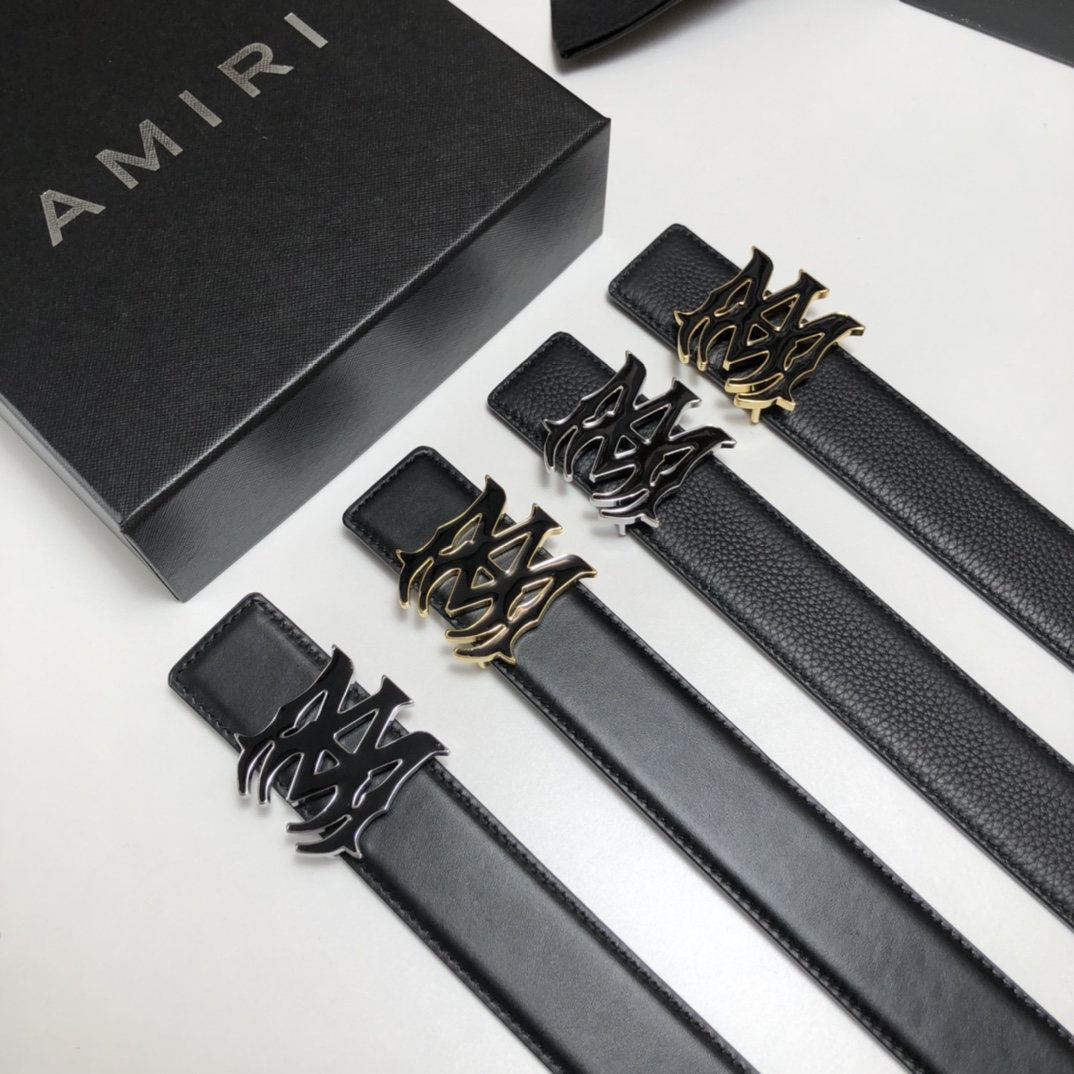 AMIRI最新网红爆款双面牛皮皮带配