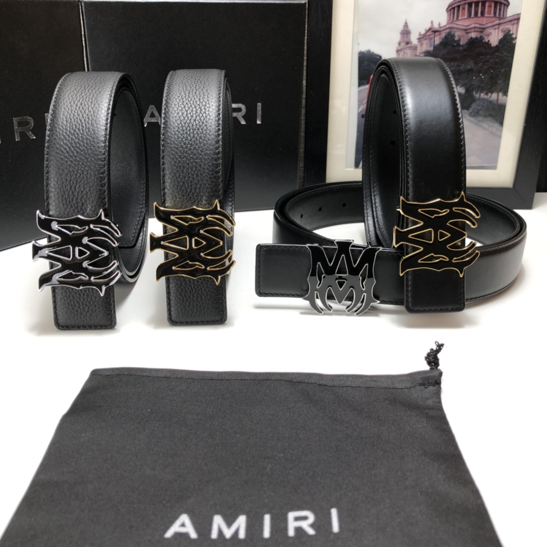 AMIRI最新网红爆款双面牛皮皮带配