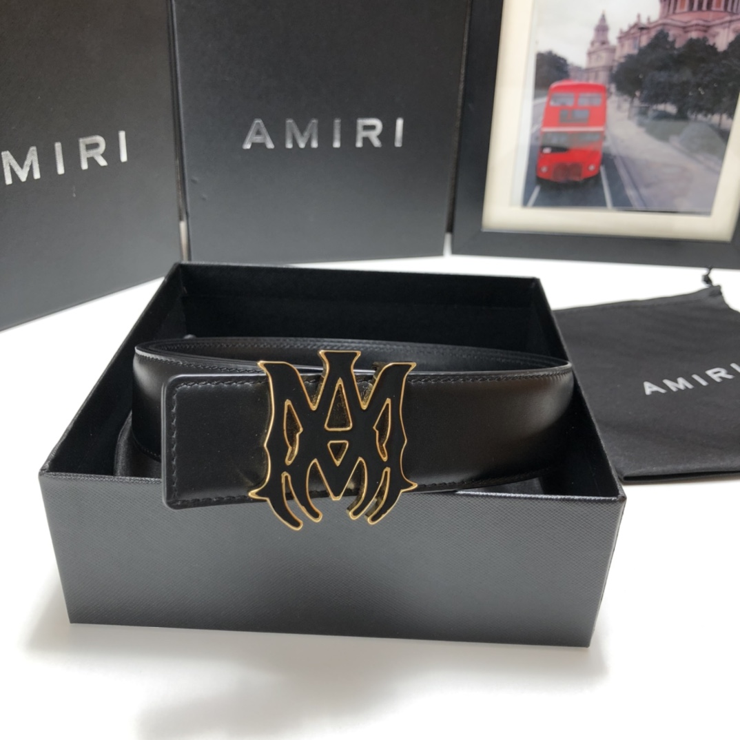 AMIRI最新网红爆款双面牛皮皮带配