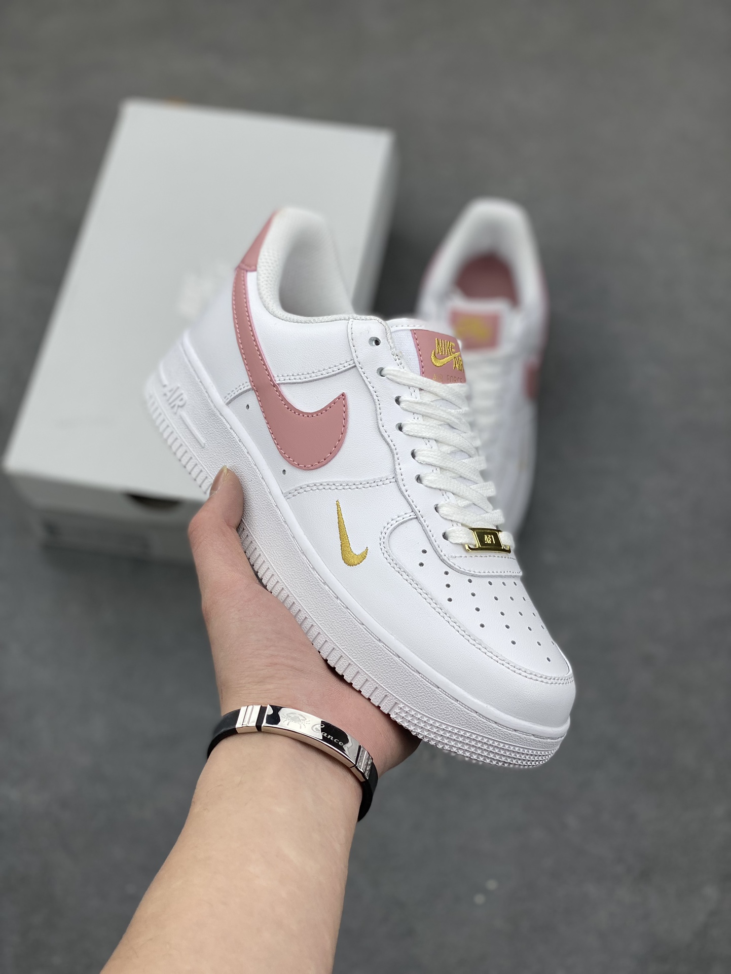 Nike Air Force 1 '07 Low White Pink Gold Women's Shoe - Size 36 to 45 2 i1678668115 1263 0