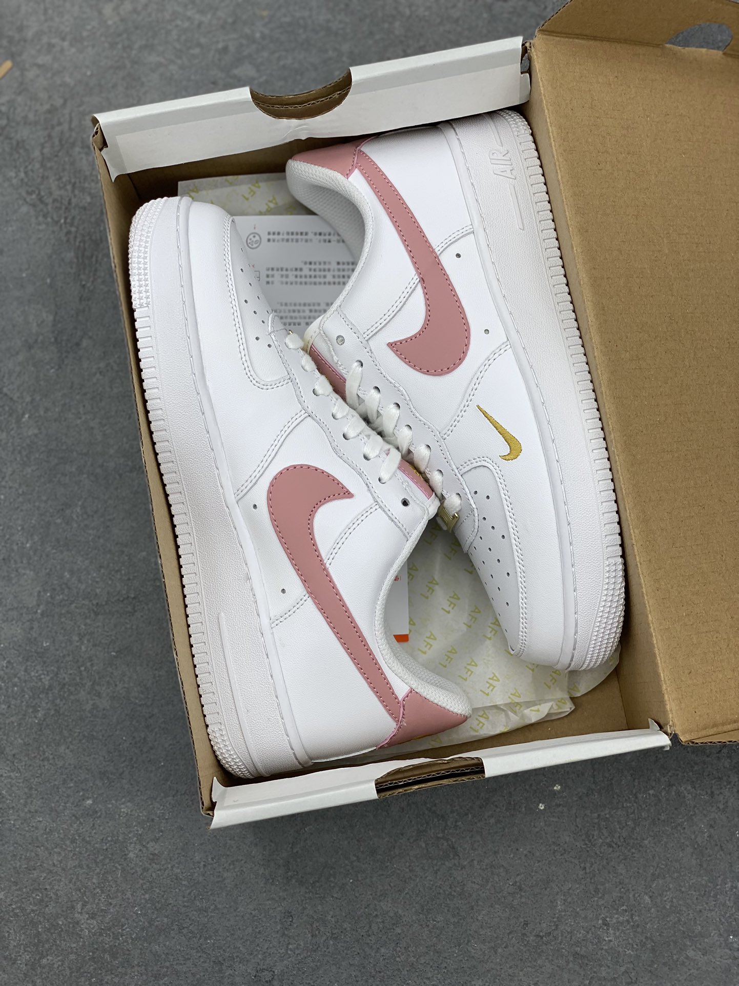 Nike Air Force 1 '07 Low White Pink Gold Women's Shoe - Size 36 to 45 10 i1678668115 5938 8
