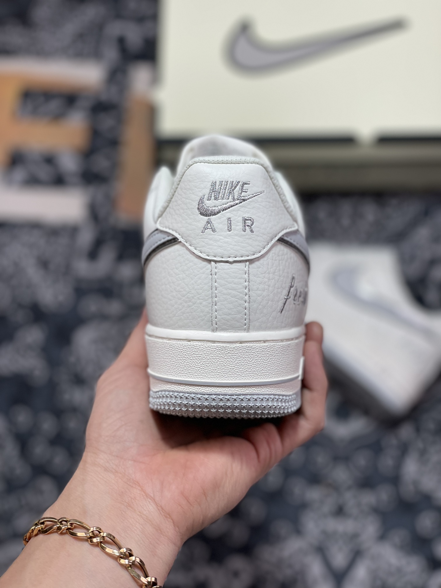 260  Nike Air Force 1’07 Low”White/Grey/Silver”空军一号板鞋“皮革白灰银小钩”BM1996-033