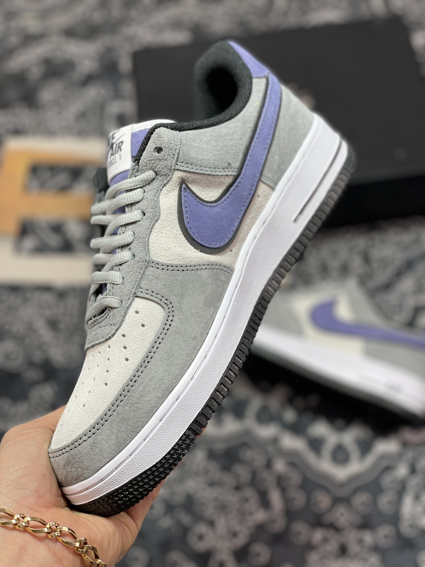 240  Nike Air Force 1′07 Low Suede”Rat Gray/Black/Purple”空军一号“麂皮树灰黑紫钩”HH9636-056