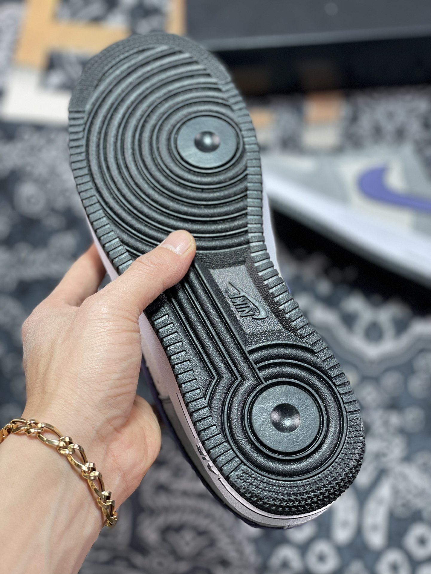 240  Nike Air Force 1′07 Low Suede”Rat Gray/Black/Purple”空军一号“麂皮树灰黑紫钩”HH9636-056