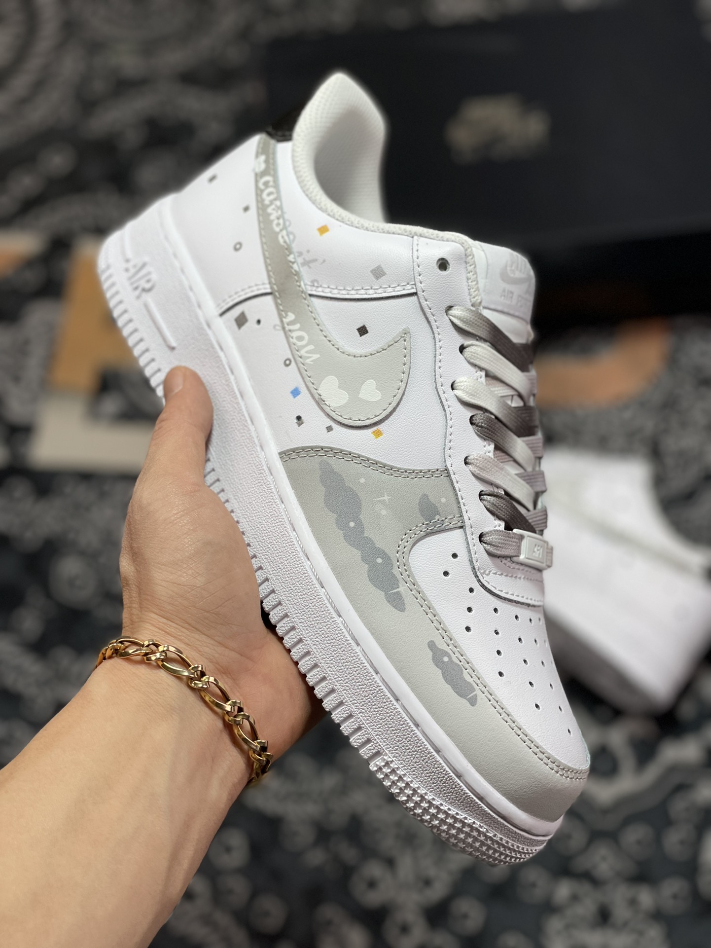 260 Nike Air Force 1 07 LV8 Low”White/Grey/Cloud”空军一号“白灰云朵涂鸦”CW2288-312
