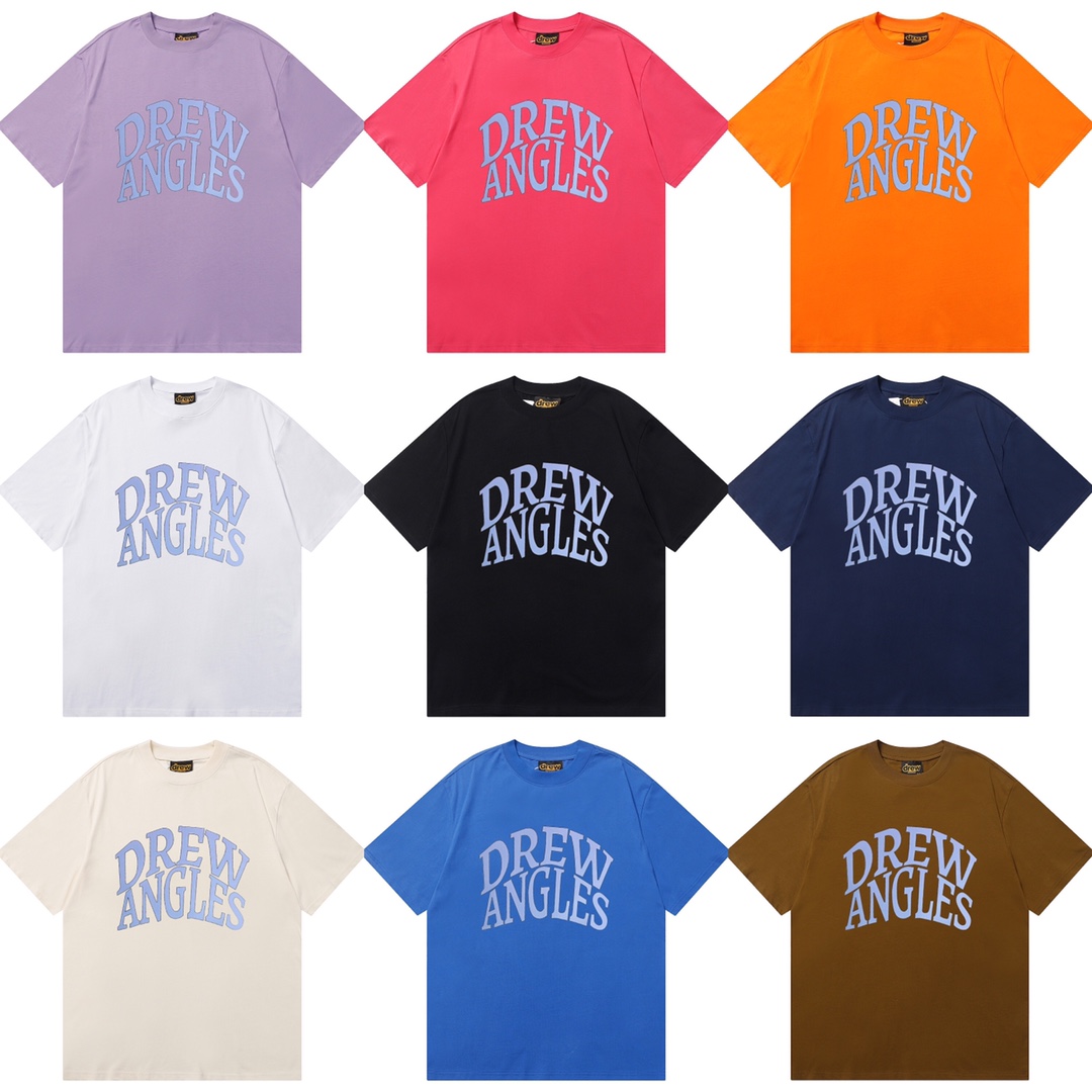 D013 9 colores 2023SS Camiseta de algodón puro de corte holgado y estilo urbano con estampado de cara sonrien…