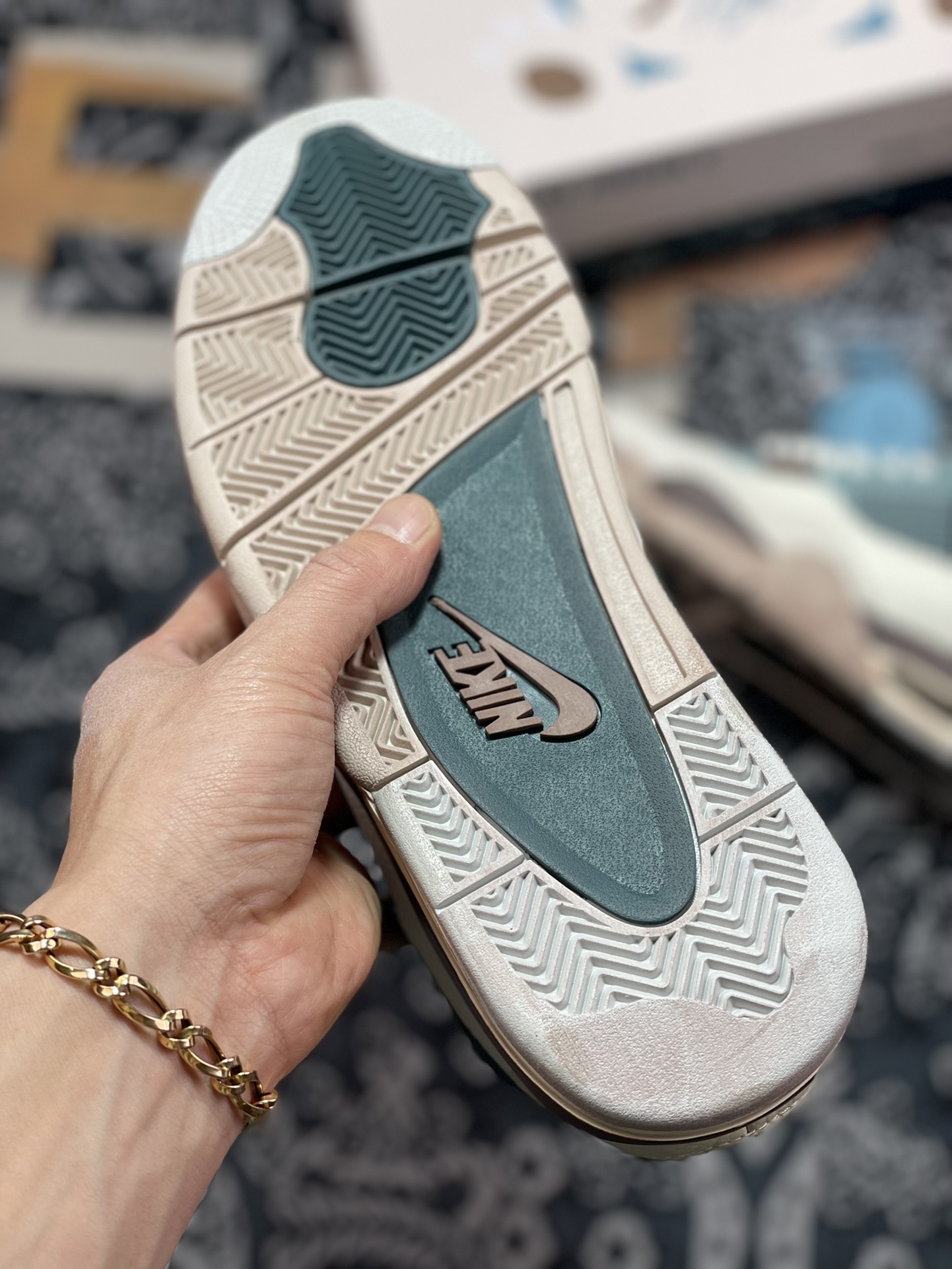 320  Air Jordan 4 Retro Custom”Snorlax”AJ4代中帮篮球鞋“灰蓝卡比兽”MNJDLS-731