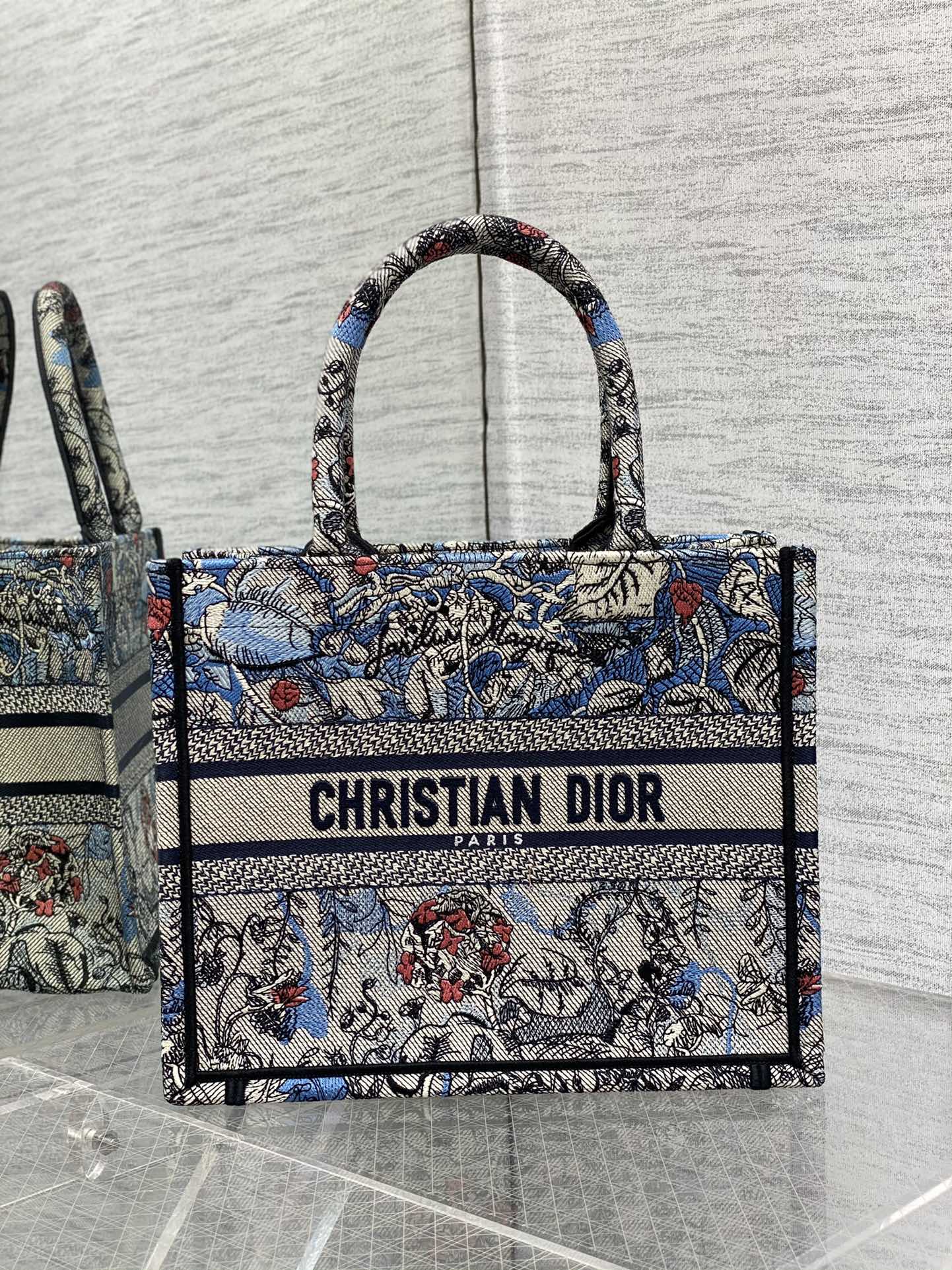 DIOR Tote маленькая вышитая сумка с буквами