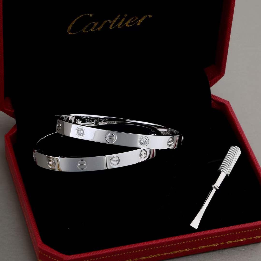 Cartier 卡地亚Cartier 四钻/无钻 宽版love情款侣手镯