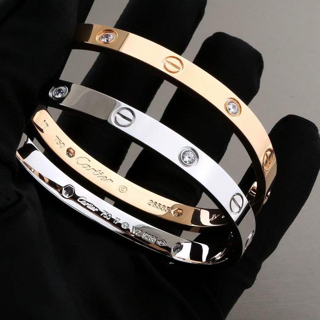 Cartier 卡地亚Cartier 四钻/无钻 宽版love情款侣手镯