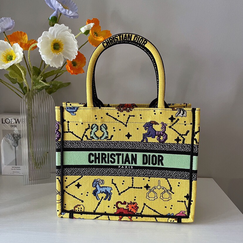 Dior Book Tote Handbags Tote Bags Yellow