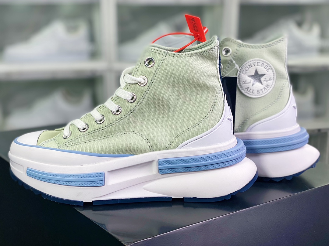 180 匡威Converse Run Star Legacy 1970 Cx High”Light Green/Blue/White”传承“帆布淡绿蓝白”A03080C