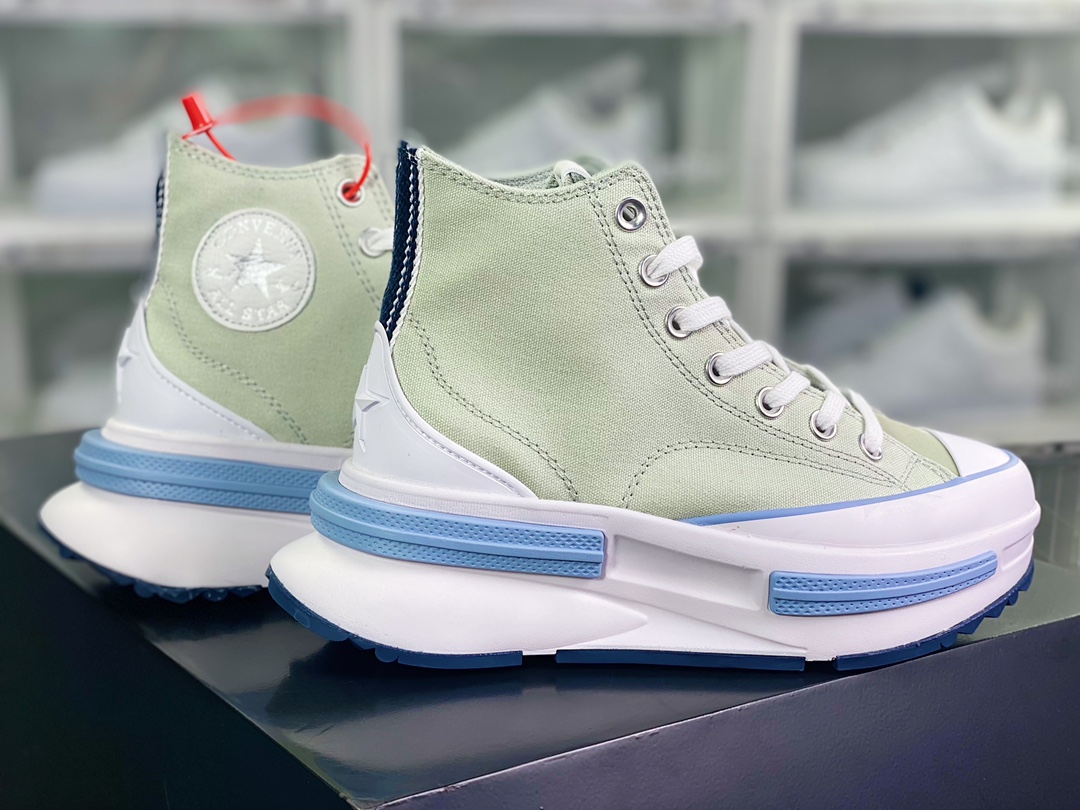 180 匡威Converse Run Star Legacy 1970 Cx High”Light Green/Blue/White”传承“帆布淡绿蓝白”A03080C