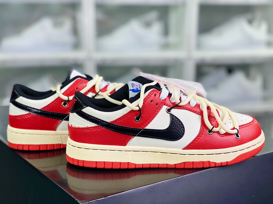 200 SB Dunk Low”Chicago”扣篮系列低帮板鞋“芝加哥红黑公牛绑绳”DD3363-100